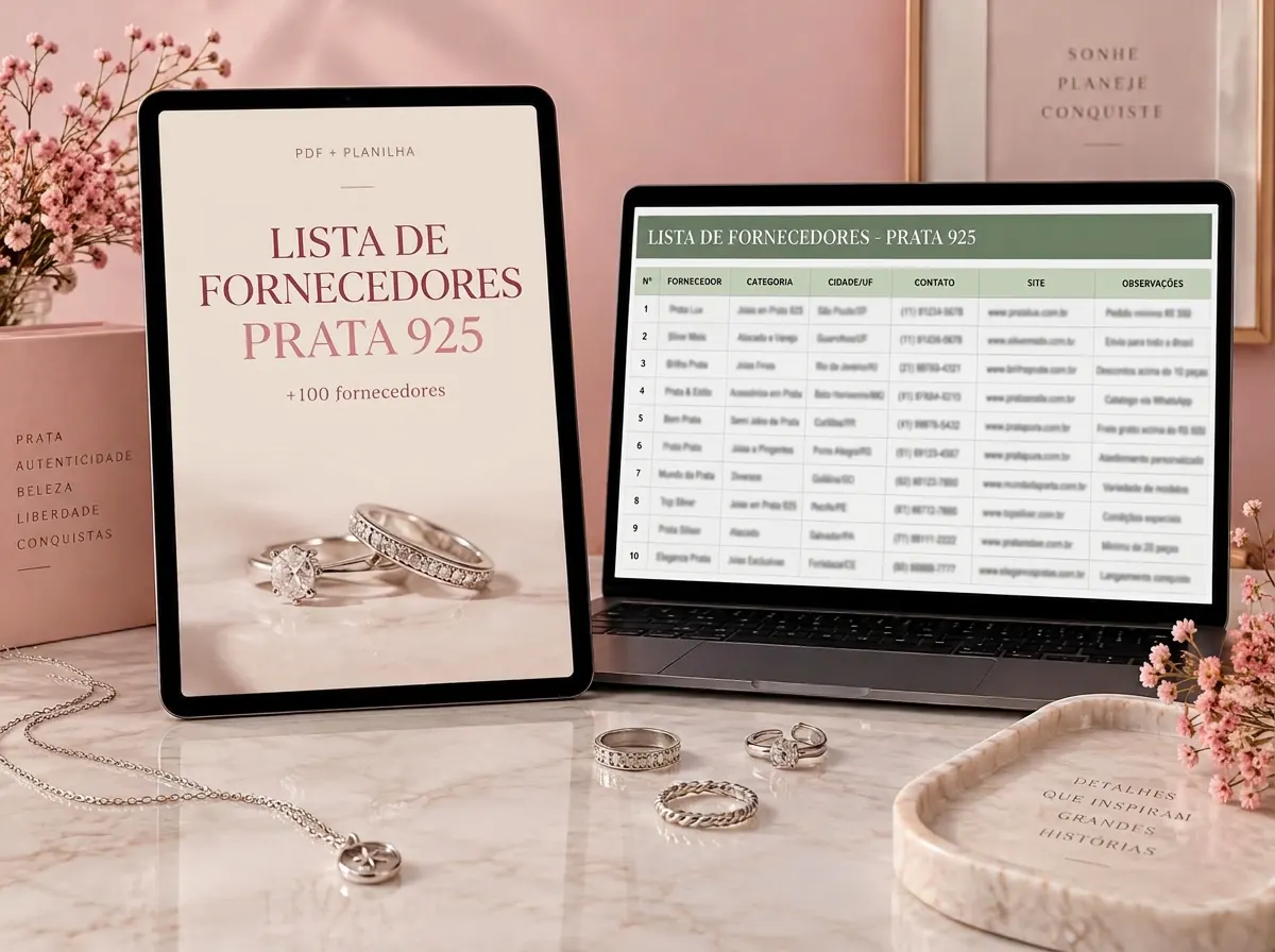 PDF da lista no tablet e planilha no notebook